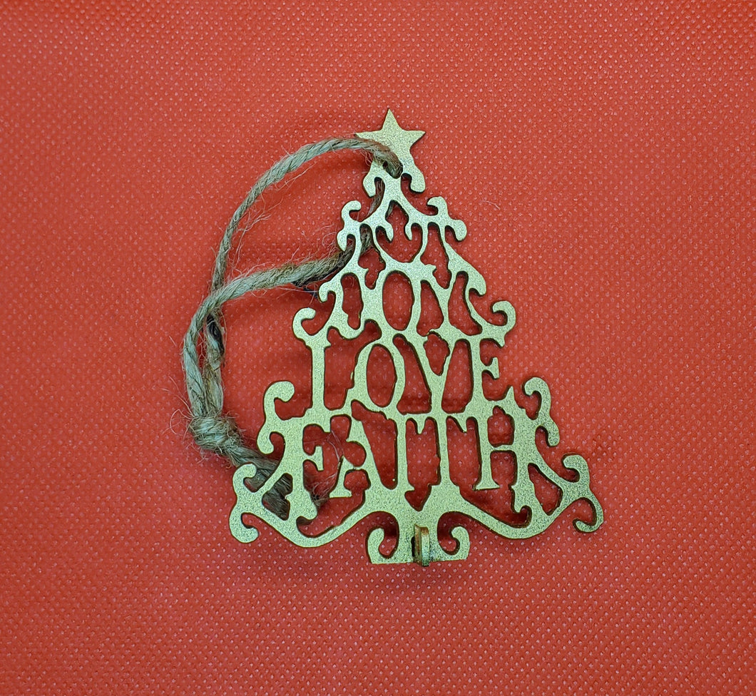Joy Love Faith Ornament