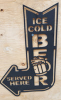 Metal Décor Ice Cold Beer Sign